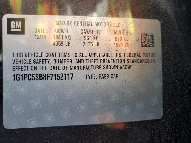 2015 CHEVROLET CRUZE LT - 1G1PC5SB8F7152117