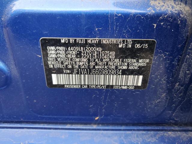 2016 SUBARU WRX LIMITE JF1VA1J66G9809834