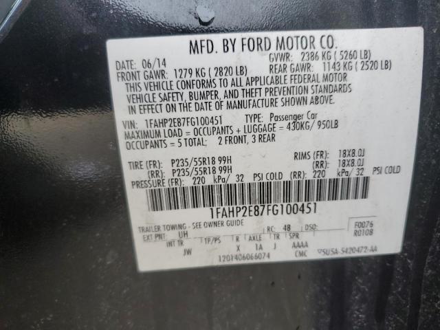 2015 FORD TAURUS SEL - 1FAHP2E87FG100451