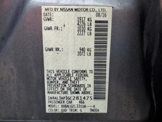 2016 NISSAN ALTIMA 2.5 - 1N4AL3AP3GC281475