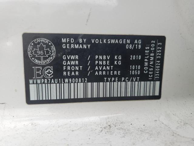 2020 VOLKSWAGEN E-GOLF COM WVWPR7AU1LW900812