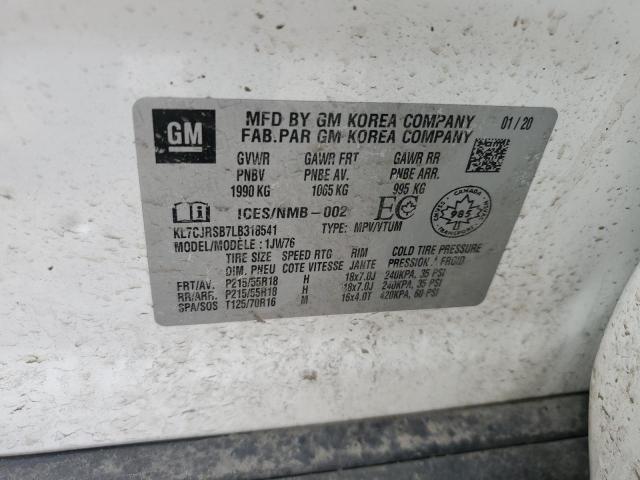 2020 CHEVROLET TRAX PREMI KL7CJRSB7LB318541