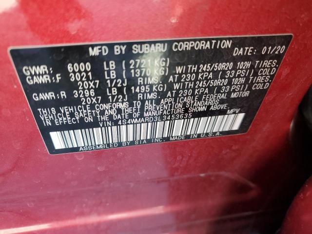 2020 SUBARU ASCENT TOU 4S4WMARD3L3453635