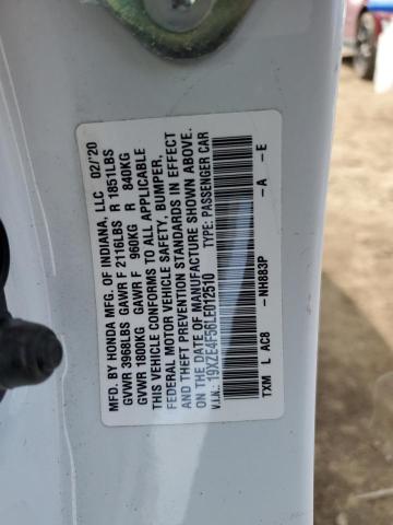 2020 HONDA INSIGHT EX 19XZE4F56LE012510