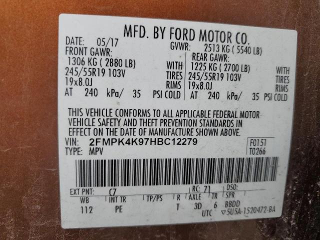 2017 FORD EDGE TITAN - 2FMPK4K97HBC12279