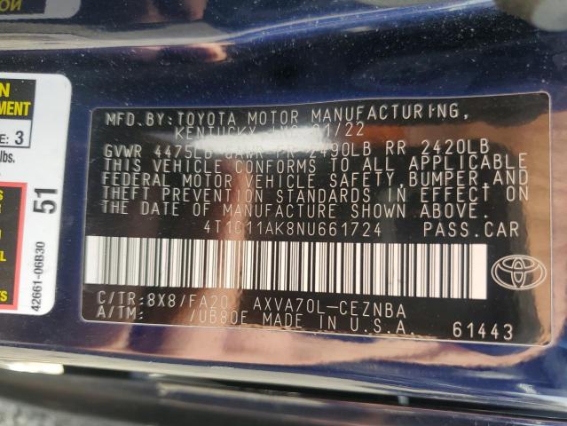2022 TOYOTA CAMRY LE - 4T1C11AK8NU661724