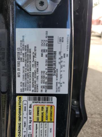 2020 FORD FUSION SE - 3FA6P0LU8LR189088