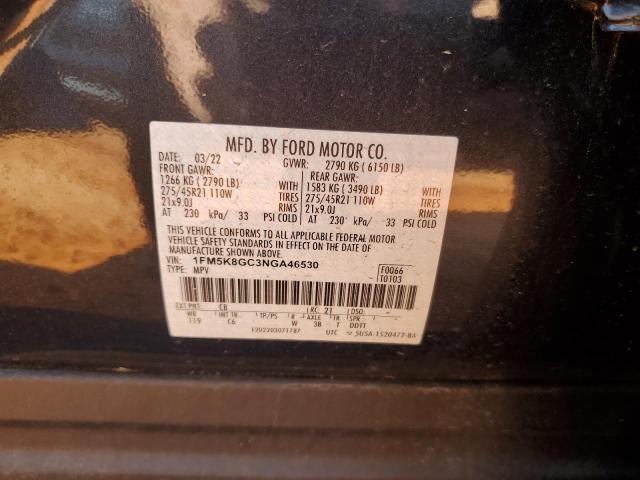 1FM5K8GC3NGA46530 2022 FORD EXPLORER
