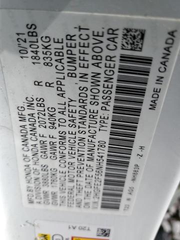 2022 HONDA CIVIC SPOR - 2HGFE2F56NH541780