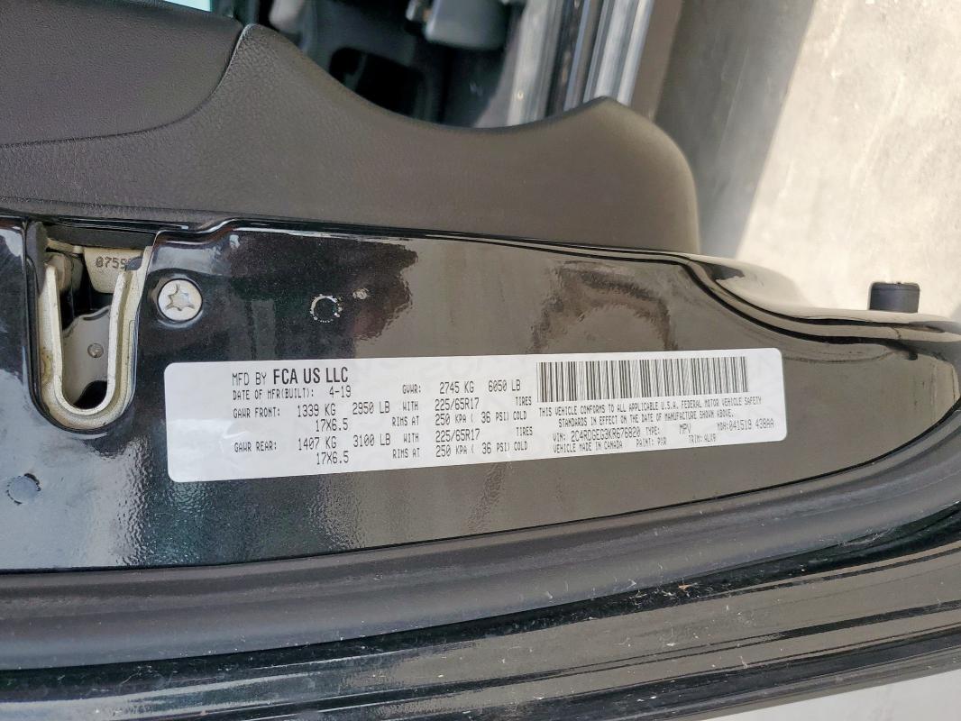 2019 DODGE GRAND CARA 2C4RDGEG3KR676820