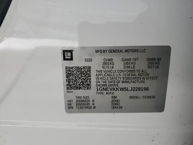 2020 CHEVROLET TRAVERSE P - 1GNEVKKW5LJ228196
