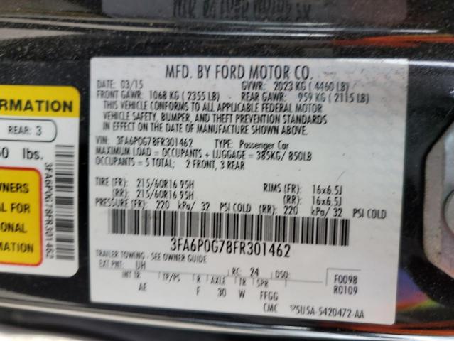 2015 FORD FUSION S - 3FA6P0G78FR301462