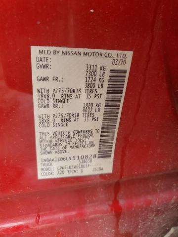 2020 NISSAN TITAN SV - 1N6AA1ED6LN510828