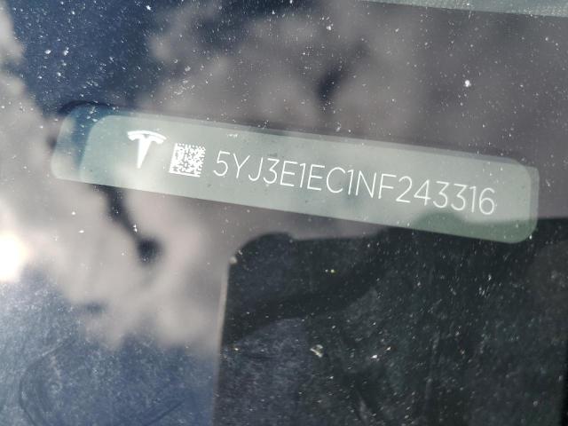 2022 TESLA MODEL 3 - 5YJ3E1EC1NF243316