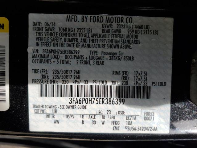 2014 FORD FUSION SE - 3FA6P0H75ER386399