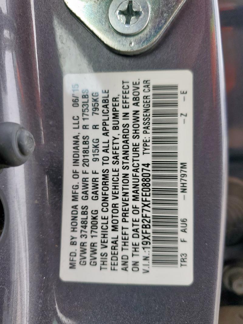 2015 HONDA CIVIC SE 19XFB2F7XFE088074