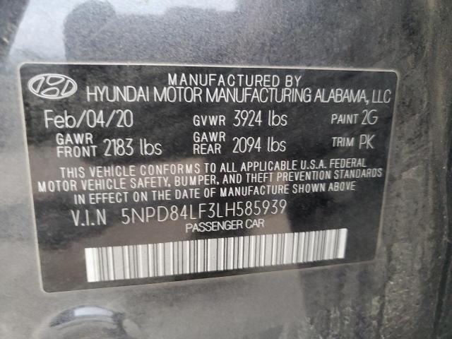 2020 HYUNDAI ELANTRA SE - 5NPD84LF3LH585939