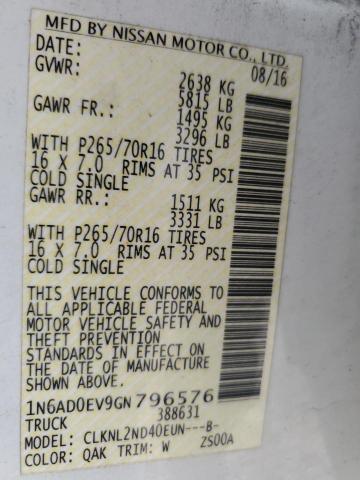 2016 NISSAN FRONTIER S - 1N6AD0EV9GN796576