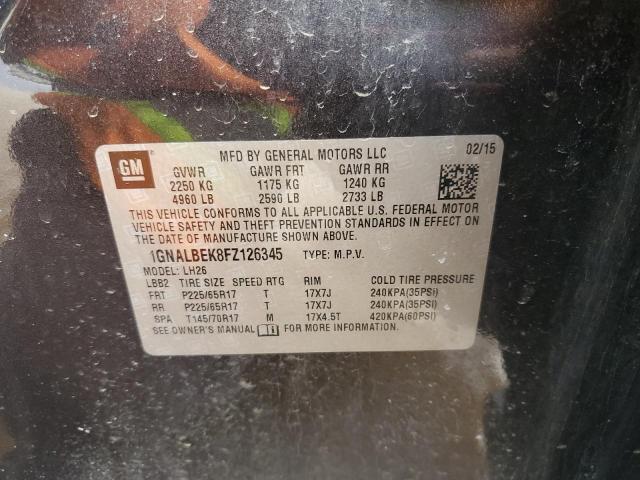 2015 CHEVROLET EQUINOX LT - 1GNALBEK8FZ126345
