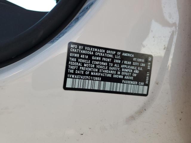 2015 VOLKSWAGEN PASSAT S - 1VWAS7A37FC113853
