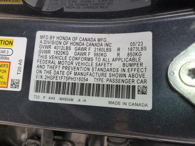 2HGFE1F75PH316054 2023 HONDA CIVIC