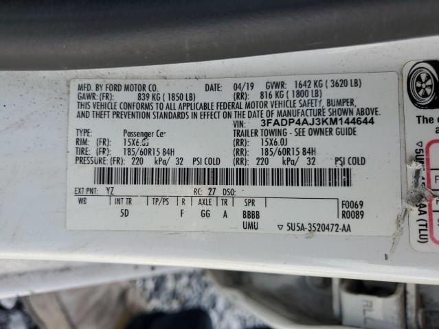 2019 FORD FIESTA S 3FADP4AJ3KM144644