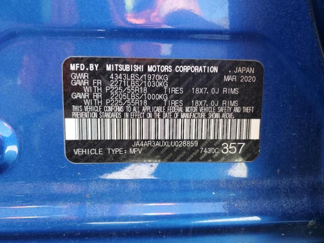 2020 MITSUBISHI OUTLANDER JA4AR3AUXLU028859