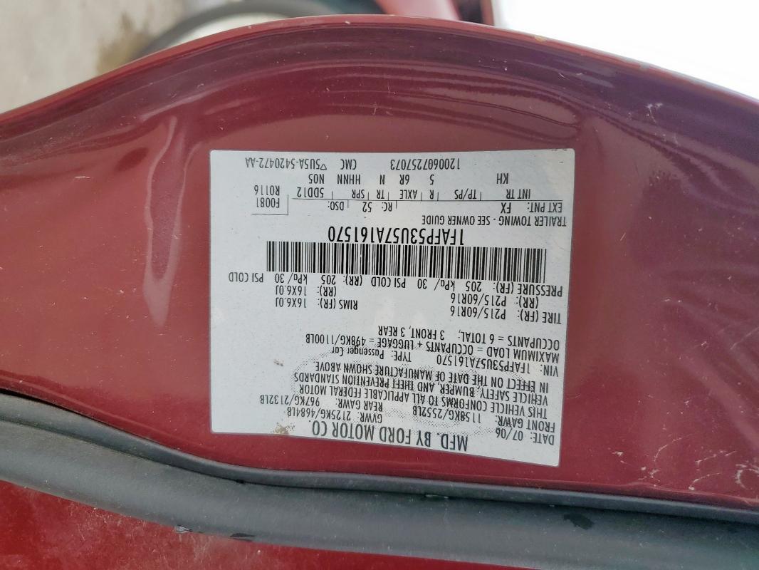 2007 FORD TAURUS SE #3277128927