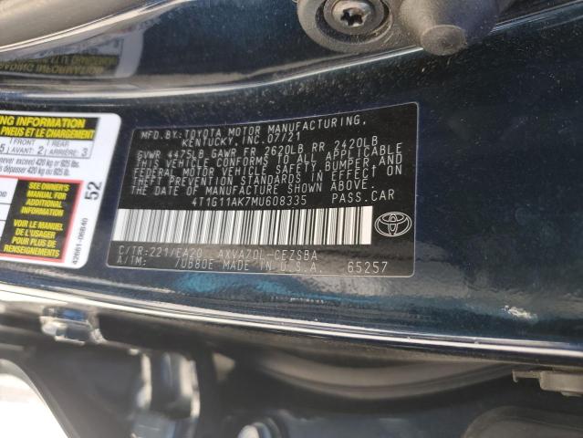 2021 TOYOTA CAMRY SE - 4T1G11AK7MU608335