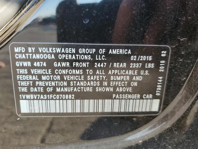 2015 VOLKSWAGEN PASSAT SE - 1VWBV7A31FC070882
