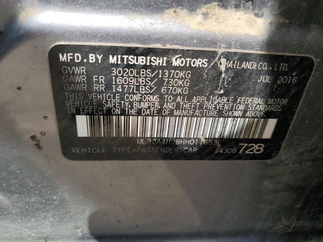 2017 MITSUBISHI MIRAGE SE ML32A4HJ8HH011659