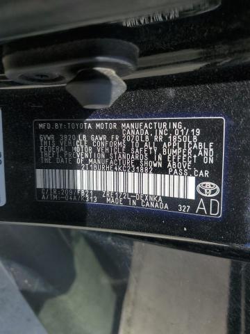 2019 TOYOTA COROLLA L - 2T1BURHE4KC231882