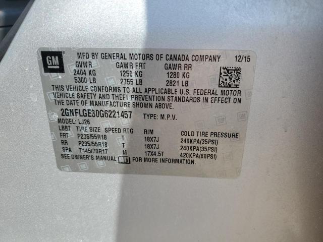 2016 CHEVROLET EQUINOX LT - 2GNFLGE30G6221457