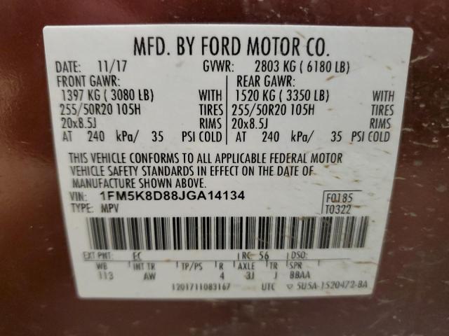 2018 FORD EXPLORER X - 1FM5K8D88JGA14134