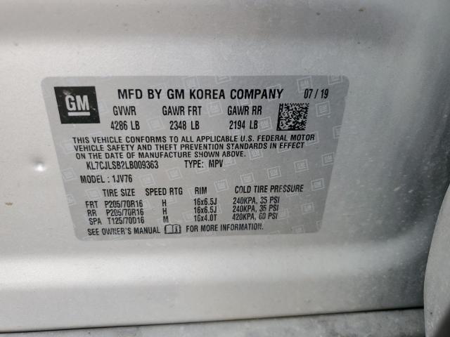 2020 CHEVROLET TRAX 1LT - KL7CJLSB2LB009363