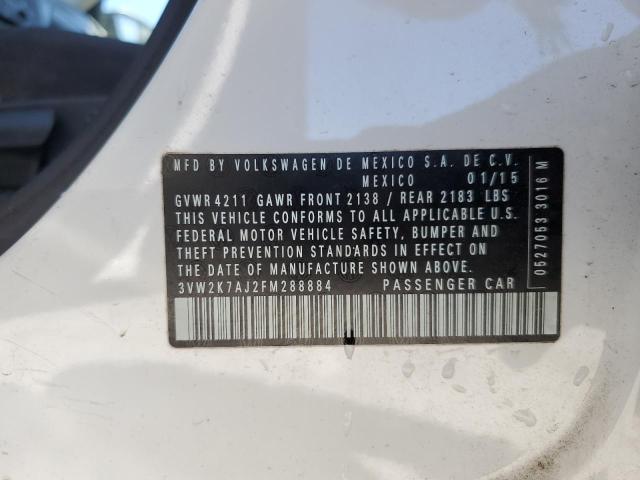 2015 VOLKSWAGEN JETTA BASE 3VW2K7AJ2FM288884