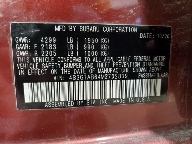 2021 SUBARU IMPREZA - 4S3GTAB64M3702839