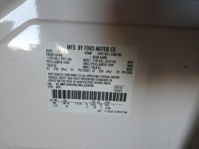 2018 LINCOLN MKX SELECT 2LMPJ6KR8JBL22850