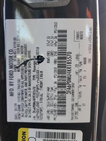 2019 FORD FUSION SEL #3296519640