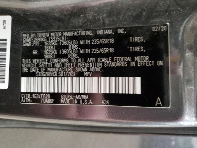 2020 TOYOTA HIGHLANDER - 5TDGZRBH3LS017789