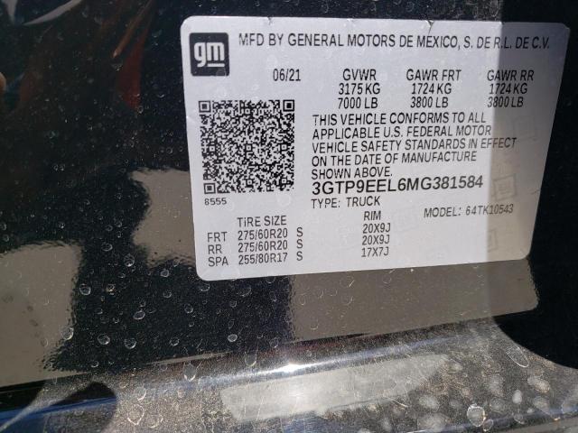 2021 GMC SIERRA K15 - 3GTP9EEL6MG381584