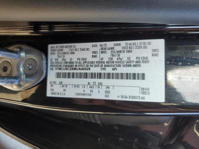 2021 FORD ESCAPE SEL - 1FMCU9CZ8MUA40028