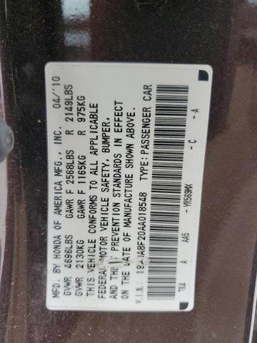 2010 ACURA TL - 19UUA8F20AA018548