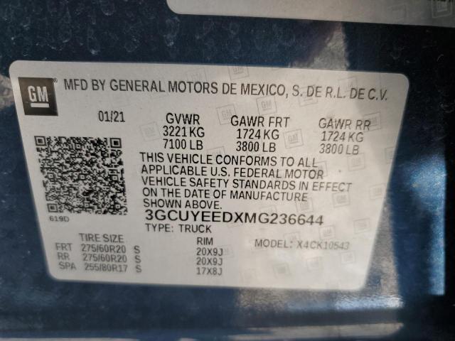 2021 CHEVROLET 1500 - 3GCUYEEDXMG236644