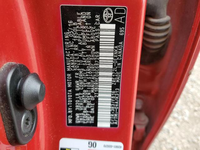 2016 TOYOTA COROLLA L - 2T1BURHE0GC687269