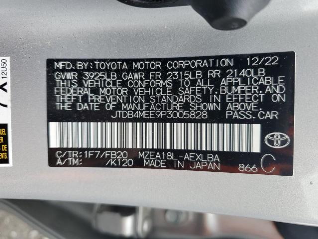2023 TOYOTA COROLLA LE JTDB4MEE9P3005828