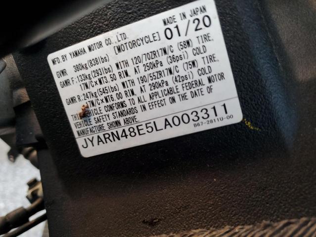 2020 YAMAHA MTN1000 JYARN48E5LA003311