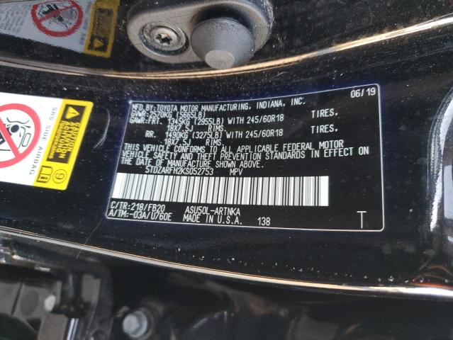 2019 TOYOTA HIGHLANDER - 5TDZARFH2KS052753