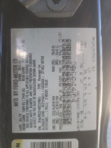 2019 FORD FUSION SEL - 3FA6P0CD1KR259805