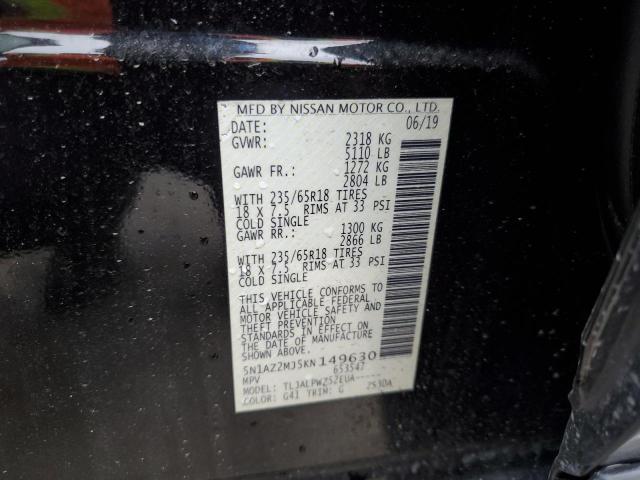 2019 NISSAN MURANO S 5N1AZ2MJ5KN149630